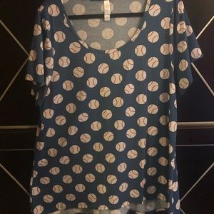LuLaRoe Classic T - 3XL Baseball Print